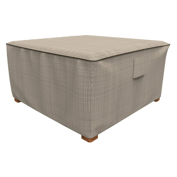 Budge Brown / Beige English Garden Square Large Outdoor Patio Table and Ottoman Cover