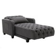 thumbnail image 4 of Modern Living Room Leisure Sofa with Adjustable Backrest and Lumbar Pillow, Sleeper Sofa Bed with Side Pockets, Cupholder & Wireless Charging, Dark Grey, 4 of 7
