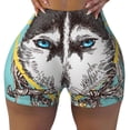 thumbnail image 2 of Lsque Husky With Dreamcatcher Pattern High Waisted Biker Shorts for Women-Tummy Control Fitness Athletic Workout Running Yoga Gym Shorts,Moisture-Wicking-Small, 2 of 9