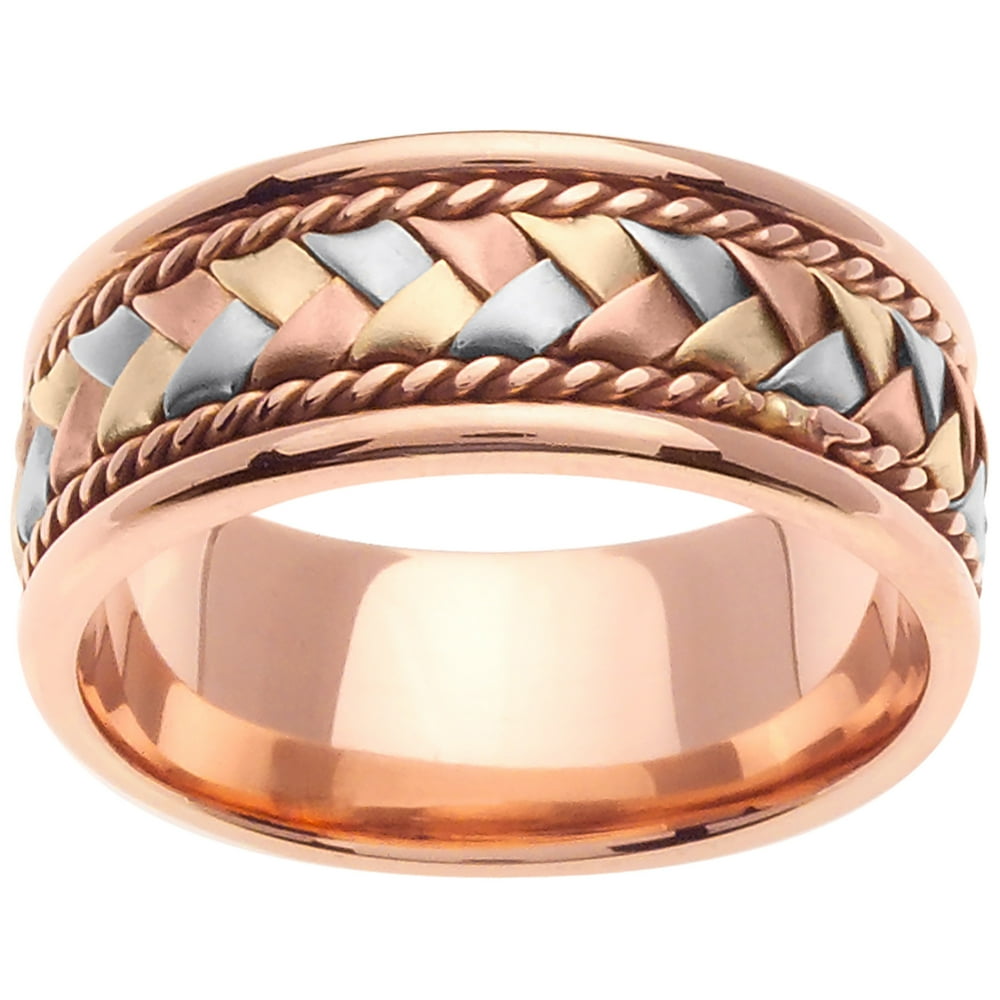 Wedding Rings Depot 14K Tri Color Gold Basket Braid