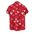 thumbnail image 4 of Awdenio Shirts for Men Hawaiian Shirt for Men Casual Button Down Shirt Short Sleeve Valentine's Day Heart Beach Print Tropical Hawaii Shirts, 4 of 4