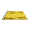 thumbnail image 2 of Ahgly Company Machine Washable Indoor Round Abstract Yellow Modern Area Rugs, 3' Round, 2 of 4