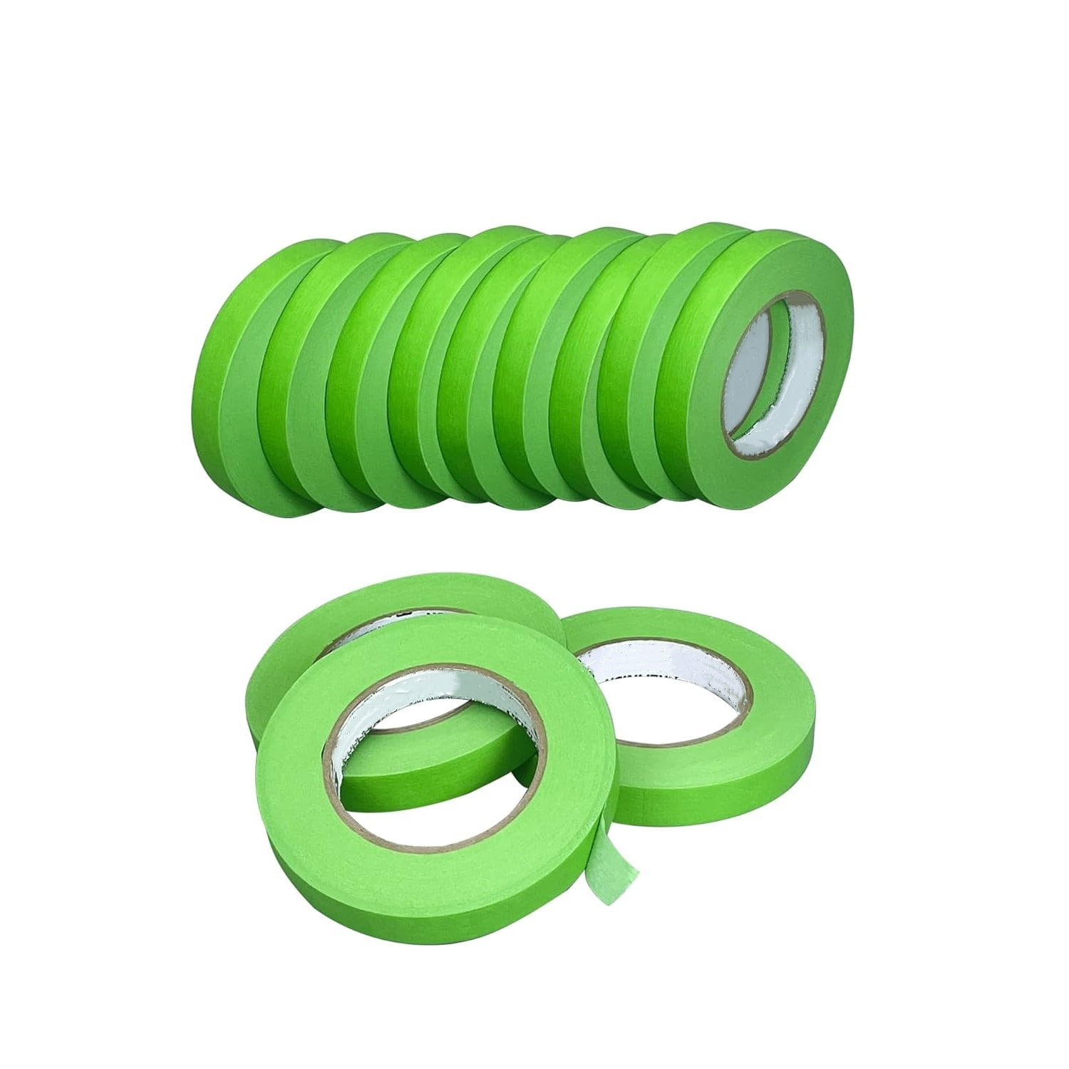 Painters Tape for Car - Green No Residue Automotive Masking Tape - Heat Resistant for Paint Booth, 0.7 Inches X 60 Yards, 12 Rolls