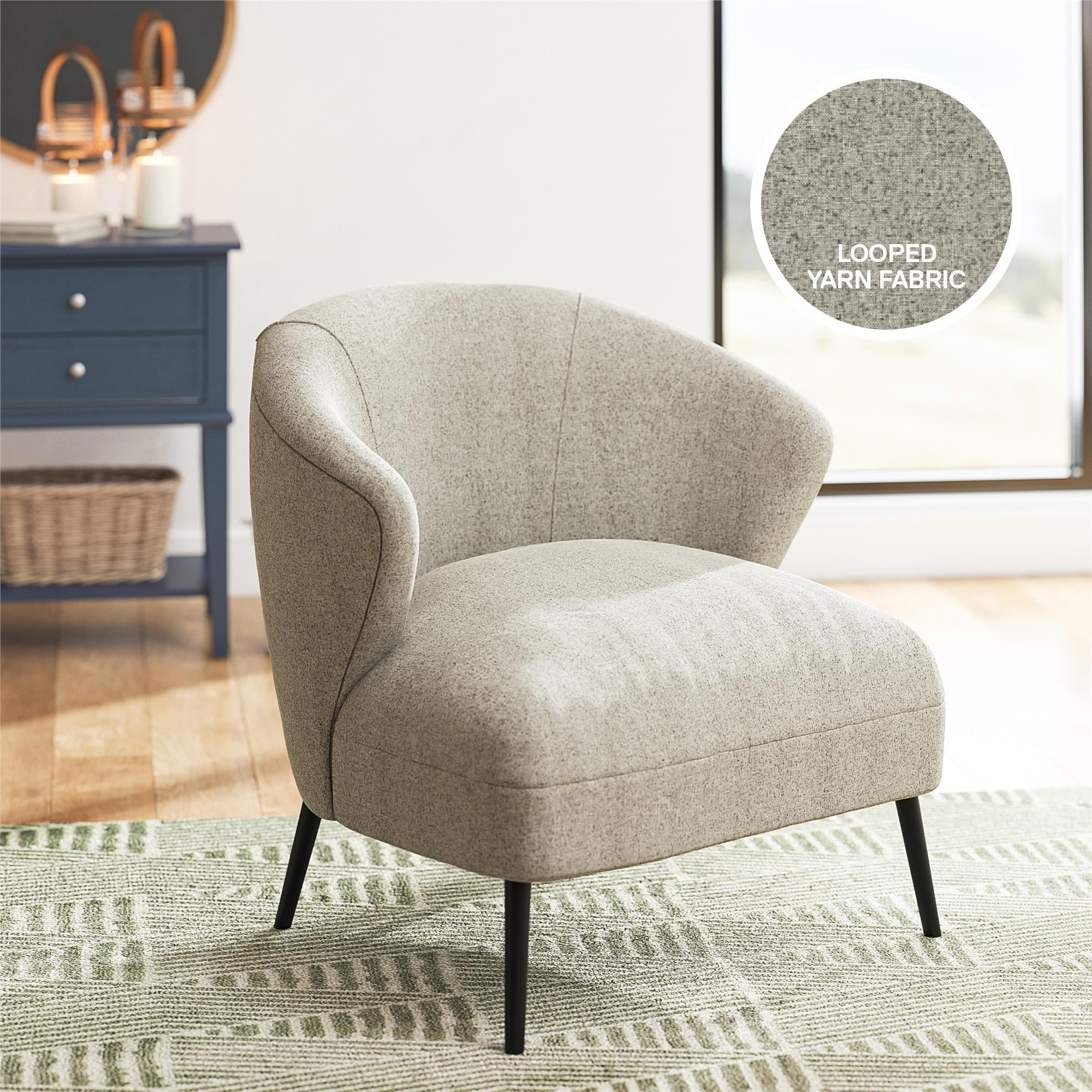 DHP Alice Upholstered Accent Chair, Tan Looped Yarn