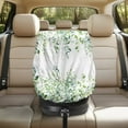 thumbnail image 7 of KUIFORTI Baby Car Seat Sun Shade Cover, Car Seat Cover Infant Car Seats Heat Protector Keeps Your Toddler Baby Seat at a Cool Temperature，Baby Travel Accessories, Green Leaf, 7 of 7