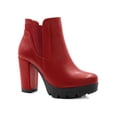 thumbnail image 1 of Unique Bargains Women's Chunky High Heel Platform Zip Chelsea Boots, 1 of 8