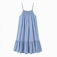 thumbnail image 4 of Women Summer Spaghetti Strap Swing Mini Dress Casual Ruffle Hem Loose Cami Dress, 4 of 7