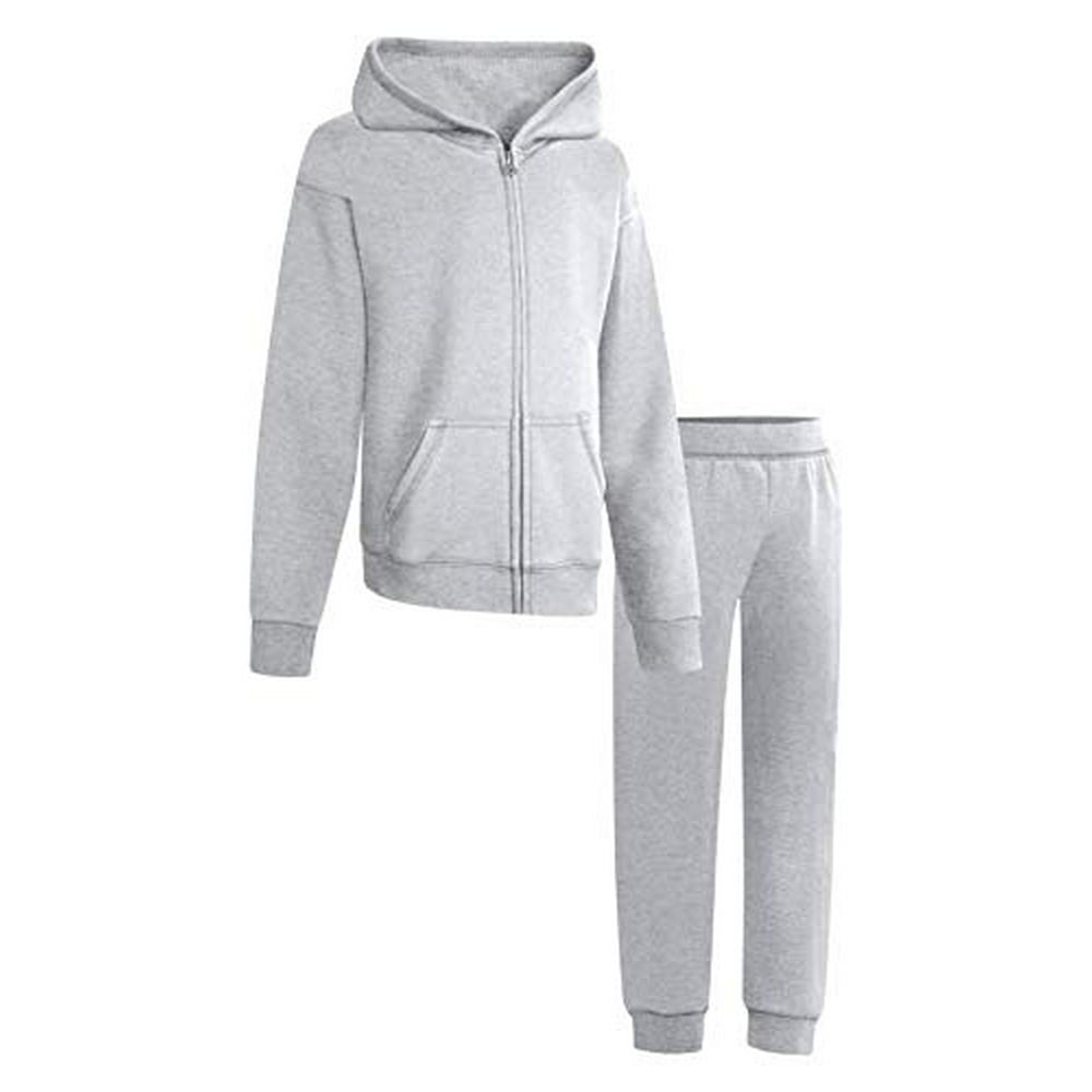 Hanes - Full Zip Up Sweater Hoodies for Girls with Jogger Sweatpants ...