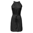 thumbnail image 3 of Dresses for Women Sequin Party Bodycon Dress Women Sleeveless Halter Neck Glitter Midi Dress Color Black Size S, 3 of 5