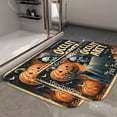 thumbnail image 2 of 1pc Halloween Skull with Pumpkin Absorbent Non-Slip Bathroom Thickened Flannel Rug Decor,Soft,Quick Drying,Suitable For Indoor/outdoor Use,Bathrooms,Bedrooms,Kitchens,Terrace,Laundry Rooms,16"x24", 2 of 9