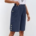 thumbnail image 2 of Pantalones informales de mujer con corte recto y holgado - Pantalones de verano con bolsillos con botón - S-XXXL, 2 of 5