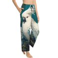 thumbnail image 2 of Daiia Tropical Parrot Floral Artwork Women's Sleep Pant with Pockets and Drawstring,Pajama Pants-Large, 2 of 9