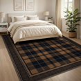 thumbnail image 3 of ODIKA 8'x10' Washable Area Rug Non-Shedding, Easy Care, Farmhouse Tartan Design With Striped Border Accents Buffalo Plaid Refined for King Size Bedroom Under Bed, Master Suite, 3 of 7