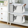 thumbnail image 2 of Yayeee Foldable Storage Basket for Shelves with Handles Waterproof Cloth Bins, Black Cute Cat, 2 of 7