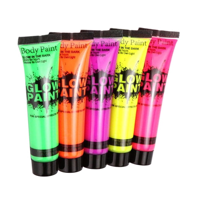 Lot de 5 Peintures Fluorescentes pour le Visage 5 Couleurs Accessoires de Robe 10ml