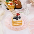 thumbnail image 4 of 125pcs Clear Pink Plastic Plates with Gold Rim - Gold Plastic Tableware includes 25 dinner plates, 25 dessert plates and 75 gold tableware for wedding birthday party and Mother's Day, 4 of 9