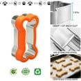 thumbnail image 2 of Dog bone shaped cookie cutter set - Large 4.45 inch, Small 2.95 inch, Mini 1.53 inch, stainless steel with plastic lid, for making dog treat cookies., 2 of 5