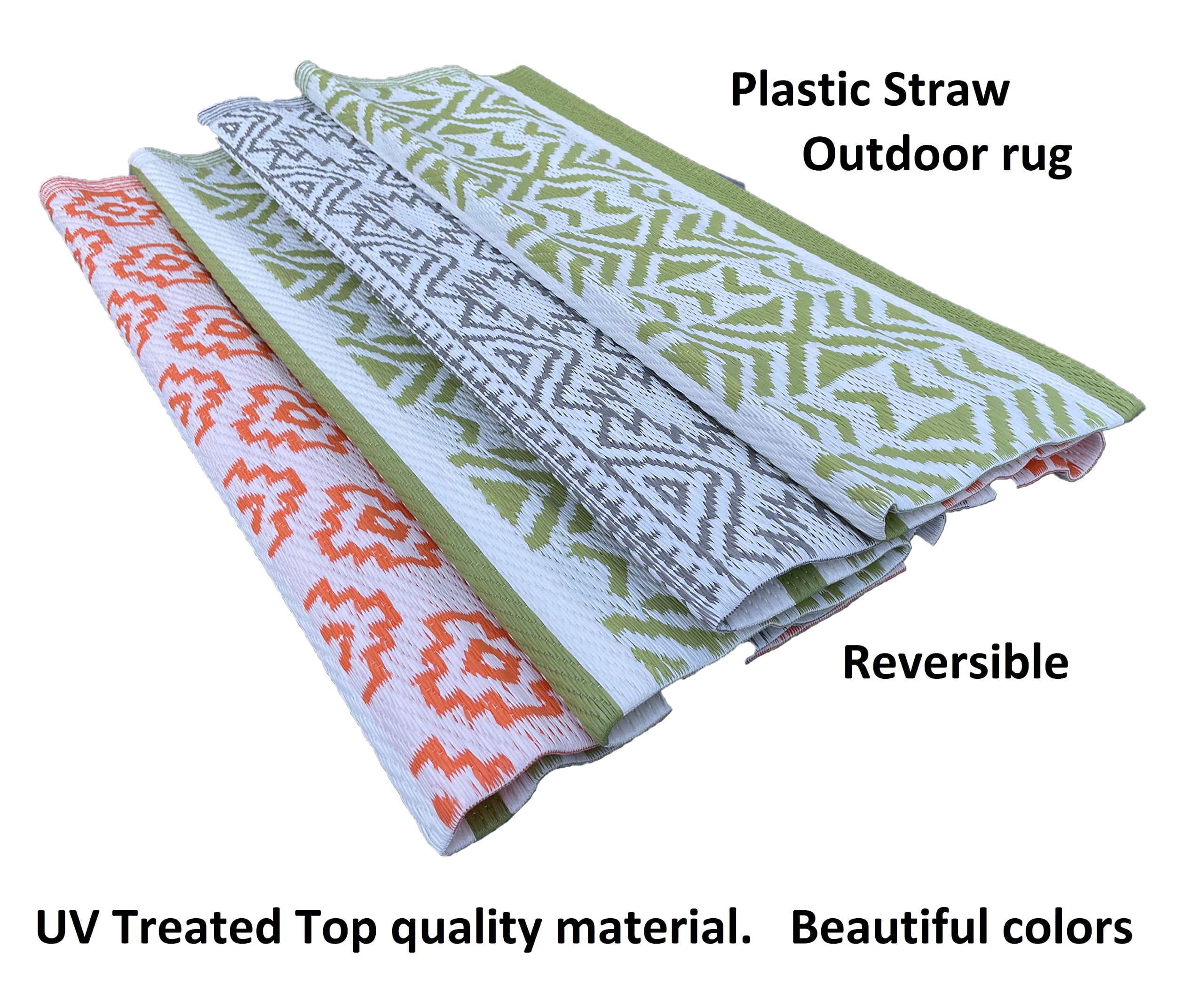 BalajeesUSA Outdoor Plastic straw patio rugs9 by 12 feet. Green