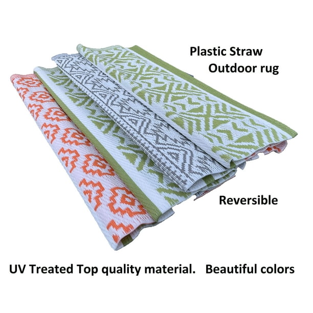 BalajeesUSA Outdoor Plastic straw patio rugs9 by 12 feet. Green