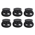 thumbnail image 7 of 6 Pcs Spring Cord Locks Plastic End Fastener Double Holes Clip Rope Toggle Stoppers Sliders, Black #3, 7 of 7