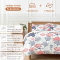 thumbnail image 6 of 3 Piece Blue Red Coastal Duvet Cover Set Full Size,Microfiber Comforter/Quilt Cover with Corner Ties and 2 Pillowcases,Sea Turtle Nautical Coral Summer Beach All Season Bedding with Zipper Closure, 6 of 8