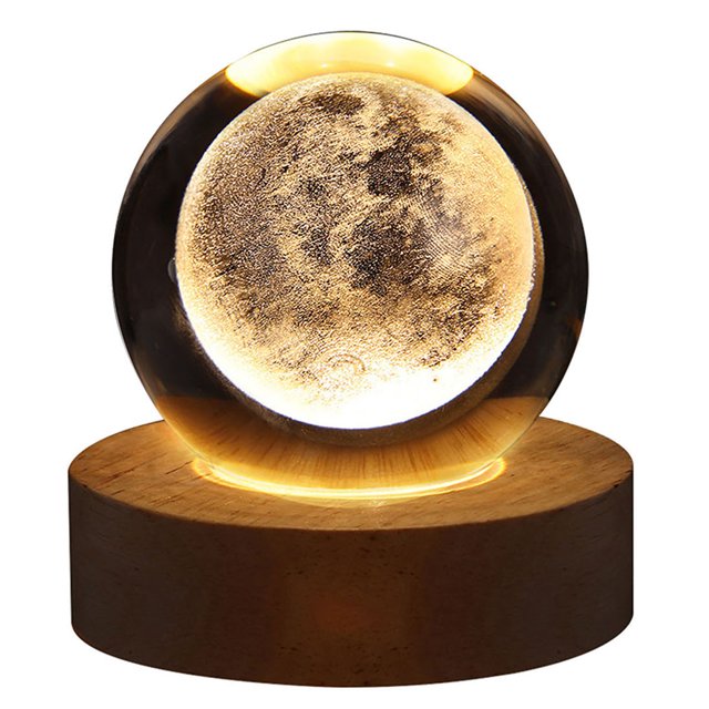 Bola de cristal LED luz nocturna pequeña bola de cristal carga USB brillante regalo para niños