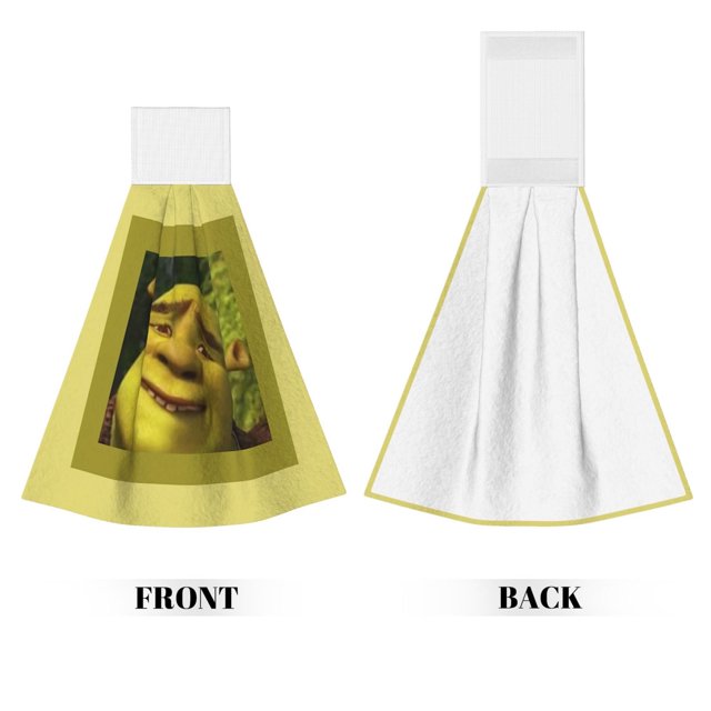 Toallas de mano Shrek Get Out Of My Swamp con lazo de velcro, toallitas de mano de terciopelo coral para cocina y baño