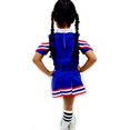 thumbnail image 4 of Tenue de Cheerleader pour Filles Uniforme Costume Cosplay Manches Bleu/blanc/rouge (S / 2-5), 4 of 5