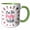 Green/White, variant on 3drose, I Am Too Pretty to Work Text, Perfume Bottles, Lipsticks Around Art, 11oz Mug