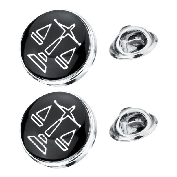 2x Insignia negra forma forma forma Coll Pin justicia de hombres mujeres broche boda decoración Hugo Insignias de solapa de cuello