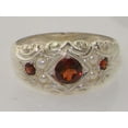 thumbnail image 5 of LBG 925 Sterling Silver Cultured Pearl and Real Genuine Garnet Womens Band Ring - Size 12, 5 of 6