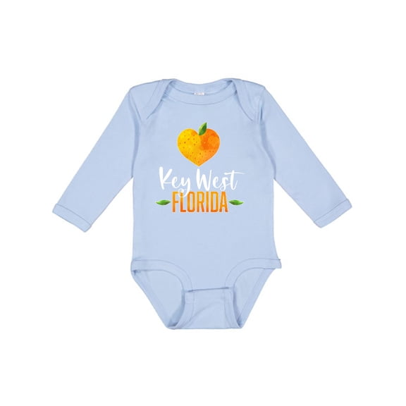 Inktastic Key West Florida Orange in Heart Boys or Girls Long Sleeve Baby Bodysuit