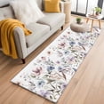 thumbnail image 3 of Botanical Flowers Runner Rug 2x6 FT, Non Slip Hallway Carpet, Watercolor Farmhouse Floral Herbs Washable Soft Floor Carpet Throw Runner Carpet Long Rug for Entryway Kitchen Bedside Sliding Door, 3 of 9