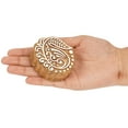 thumbnail image 4 of IBA Indianbeautifulart Textile Printing Block Paisleys Hand Carved Wooden Stamp Wood Block Printing Textile Stamp For Fabric / Pottery Blocks- 2.5 Inches, 4 of 7