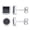 Black, variant on Men's 1 5/8ct TGW Hematite Sterling Silver Square and Round Stud Earrings Set