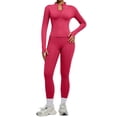 thumbnail image 2 of Pyhlmscde Seamless Gym Outfits for Women 2 Piece Set High Waist Leggings Long Sleeve Butt Lifting Jacket, 2 of 6