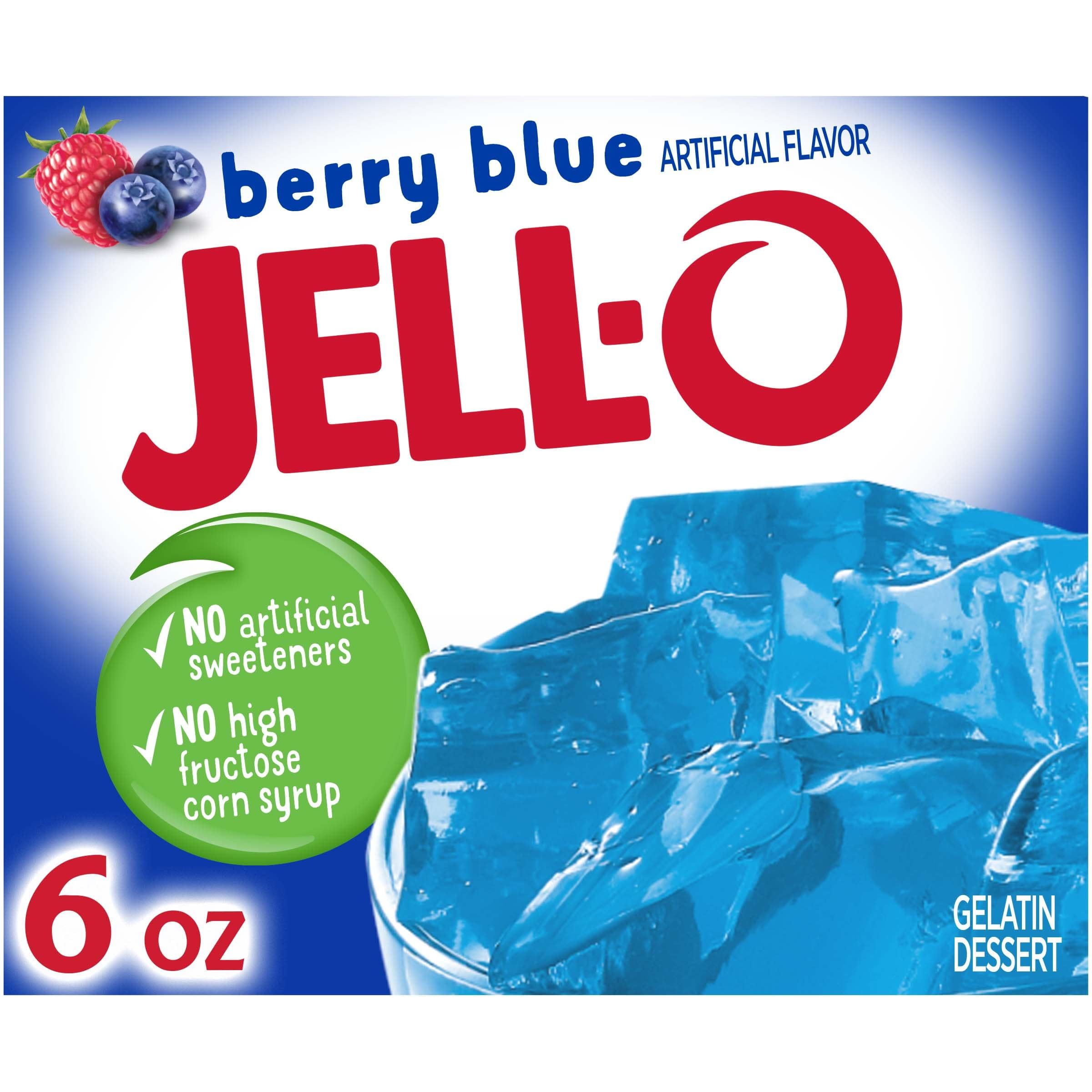 Jell-O Berry Blue Gelatin Dessert Mix, 6 oz Box
