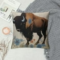 thumbnail image 2 of GOSMITH Throw Pillow Case Bison American Buffalo Bull Wild Watercolor Painting Black Mammal Meat Art Farmhouse Decorative Square Covers for Home Sofa Couch Decor, 2 of 5