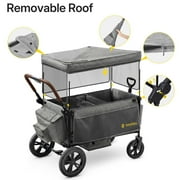 BabyVista Wagon Stroller All-Terrain for 2 Kids with Canopy, Parents Organizer, Adjustable Handlebar, Compact Foldable Baby Stroller Collapsible Toddler Stroller