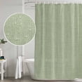 thumbnail image 5 of Sage Green Burlap Texture Shower Curtain, Waterproof Shower Curtains for Bathroom, Farmhouse Vintage Sage Green Washable Fabric Bathtub Curtain Set Bath Decor with 12 Hooks Extra Long 72"x96", 5 of 8
