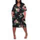 thumbnail image 1 of Gibobby Vestido de gasa de verano para mujer Vestido con cuello en V y estampado floral de manga corta informal de verano para mujer Boho Beach Mini Swing Sundr(Negro,XL), 1 of 5