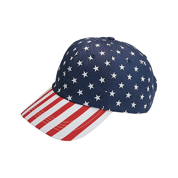 LOW PROFILE (UNSTRUCTURED) TWILL CAP W/ USA FLAG PRINT