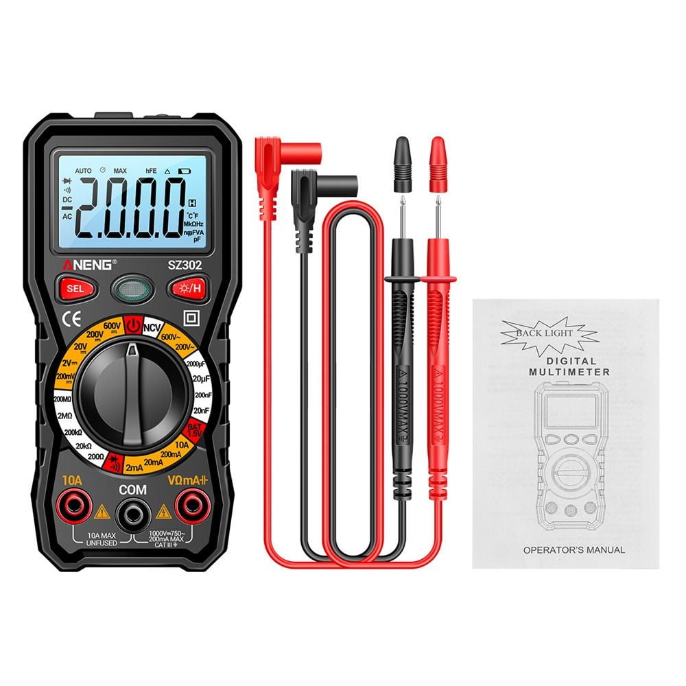 SZ305 Multimeter Capacitor Testers Professional 1999 Counts Smart Voltmeter  AC/DC Votage Current Resistance Ohm Test Tools With Box - Red : Buy Online  at Best Price in KSA - Souq is now