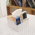 thumbnail image 3 of 1 caja de papel (3 compartimentos con almacenamiento), soporte rectangular para almacenamiento en tocador de baño, encimera, tocador de dormitorio, ni, 3 of 3