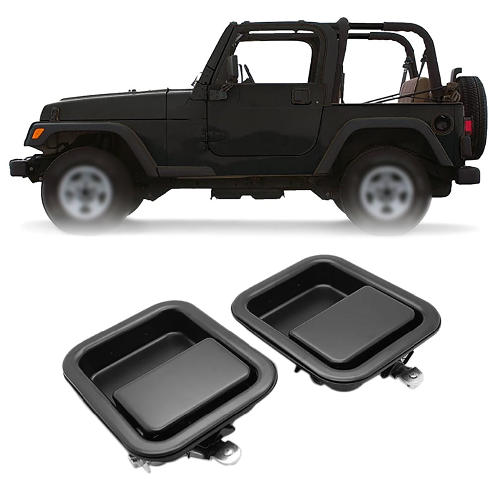 Top-Max Left/Right Outer Door Handle Parts, Fit for 1991-2006 Jeep Wrangler,  Replaces 55176382Ae, Ch1310131, 55076223 