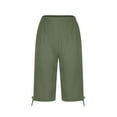 thumbnail image 6 of Tnhcen Women's Linen Blend Pants with Pockets Breathable Summer Loose Fit Knee-Length Capris Linen Pre-Shrunk Casual Lounge Wear Multiple Colors Available, 6 of 6