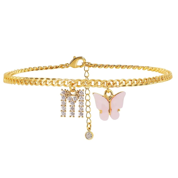 Tobilleras para mujer, tobilleras con iniciales, pulseras de playa para mujer, tobillera de 26 letras, pulseras de tobillo, joyería de playa, pulseras de playa