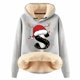 thumbnail image 1 of WILLBEST Sudadera con Capucha para Mujer, con Estampado de Letras Navideñas, de Lana Gruesa, Cálida para El Invierno Grande, 1 of 4