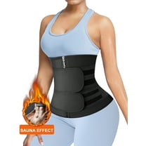 SHAPEVIVA Corset Waist Trainer for Women Neoprene Plus Size 2 Strap Zipper Cincher Trimmer Belt Sweat Workout Body Shaper