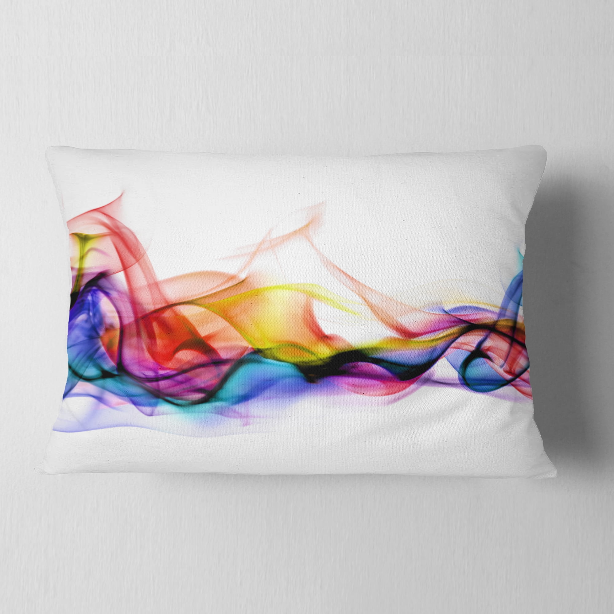 Designart Abstract Smoke - Contemporary Throw Pillow - 12x20